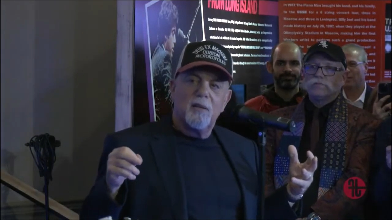 Billy Joel visits his exhibit at the LI Music & Entertainment Hall of Fame